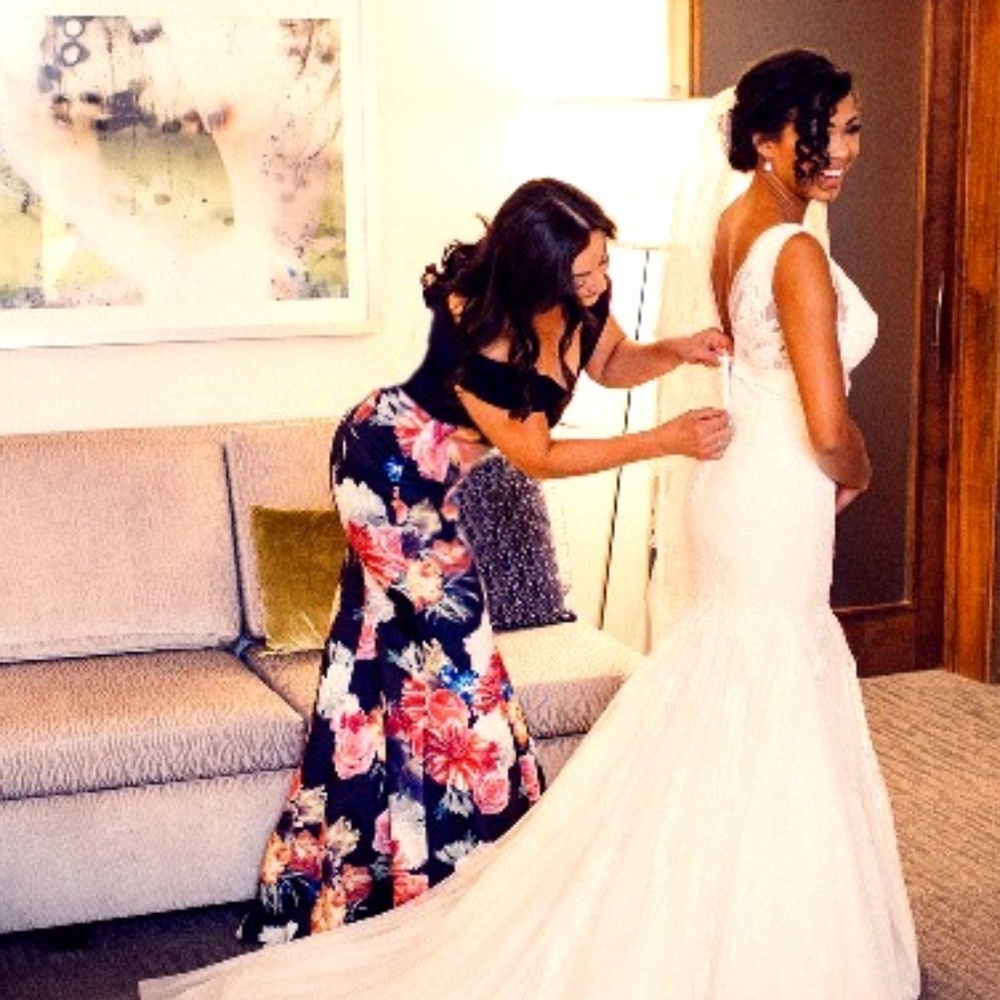 Xscape off the shoulder formal mermaid gown